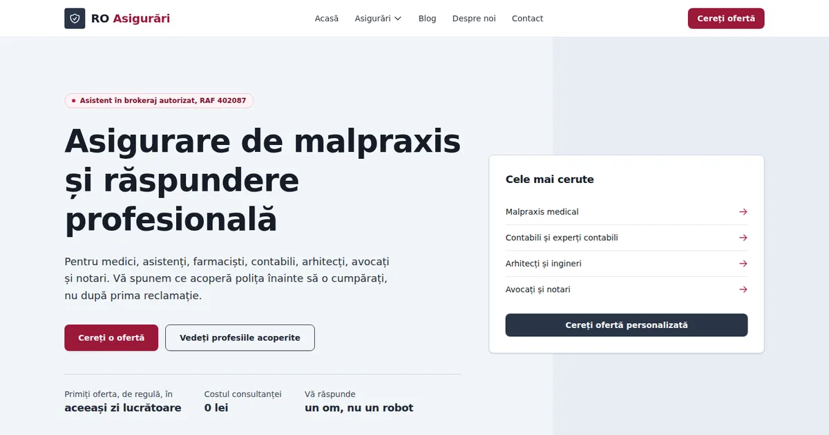 Captură de ecran RO-Asigurari.ro